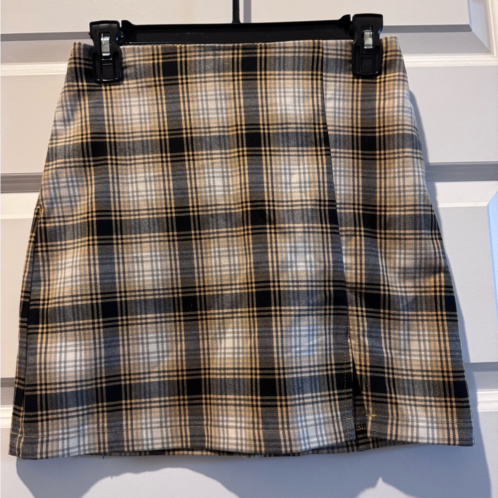 Urban Outfitters Plaid Darren Pelmet Mini Skirt with Slit